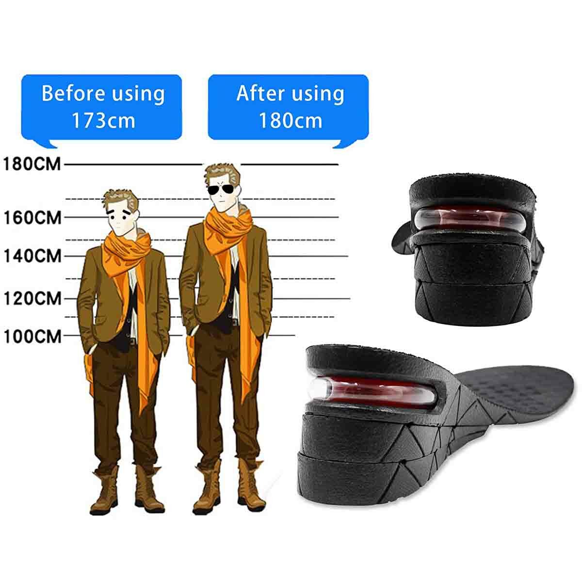 Booster insole, 3-layer orthopedic heel lift kit Variable height adjustable