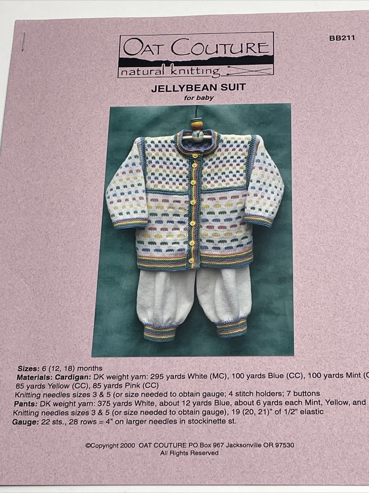 Oat Couture Jellybean Suit for Baby Knitting Pattern BB211