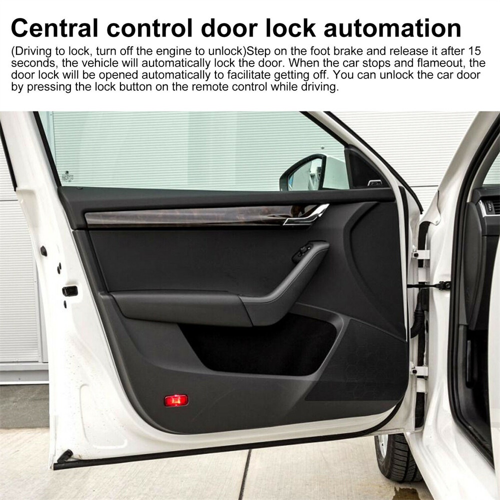 9pcs Car Keyless Entry Engine Start Alarm System Push Button Remote Starter Stop