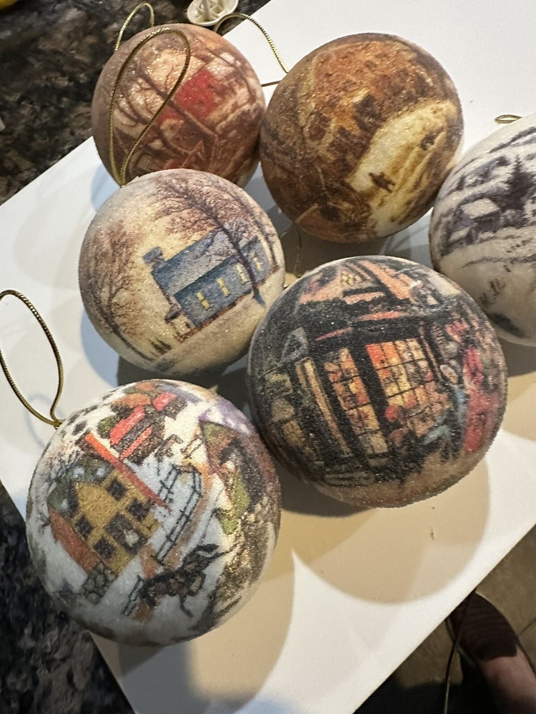 6 Foam Base House Design Ornaments