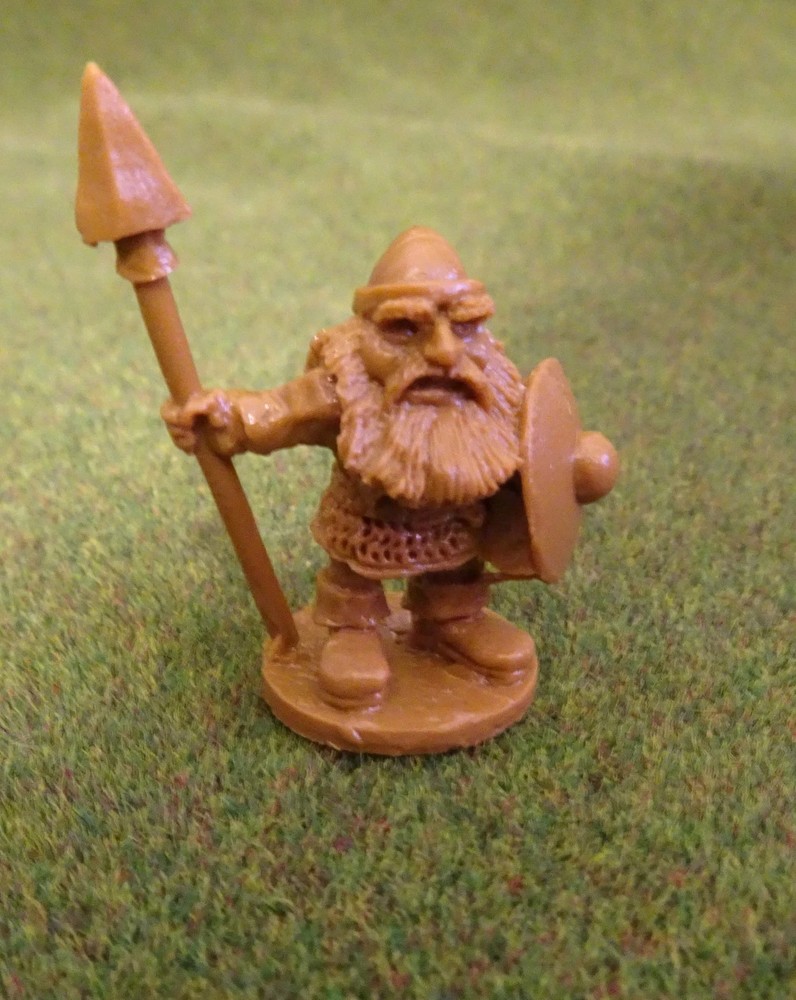 D&D Fantasy Dwarfs with spears & shield x6