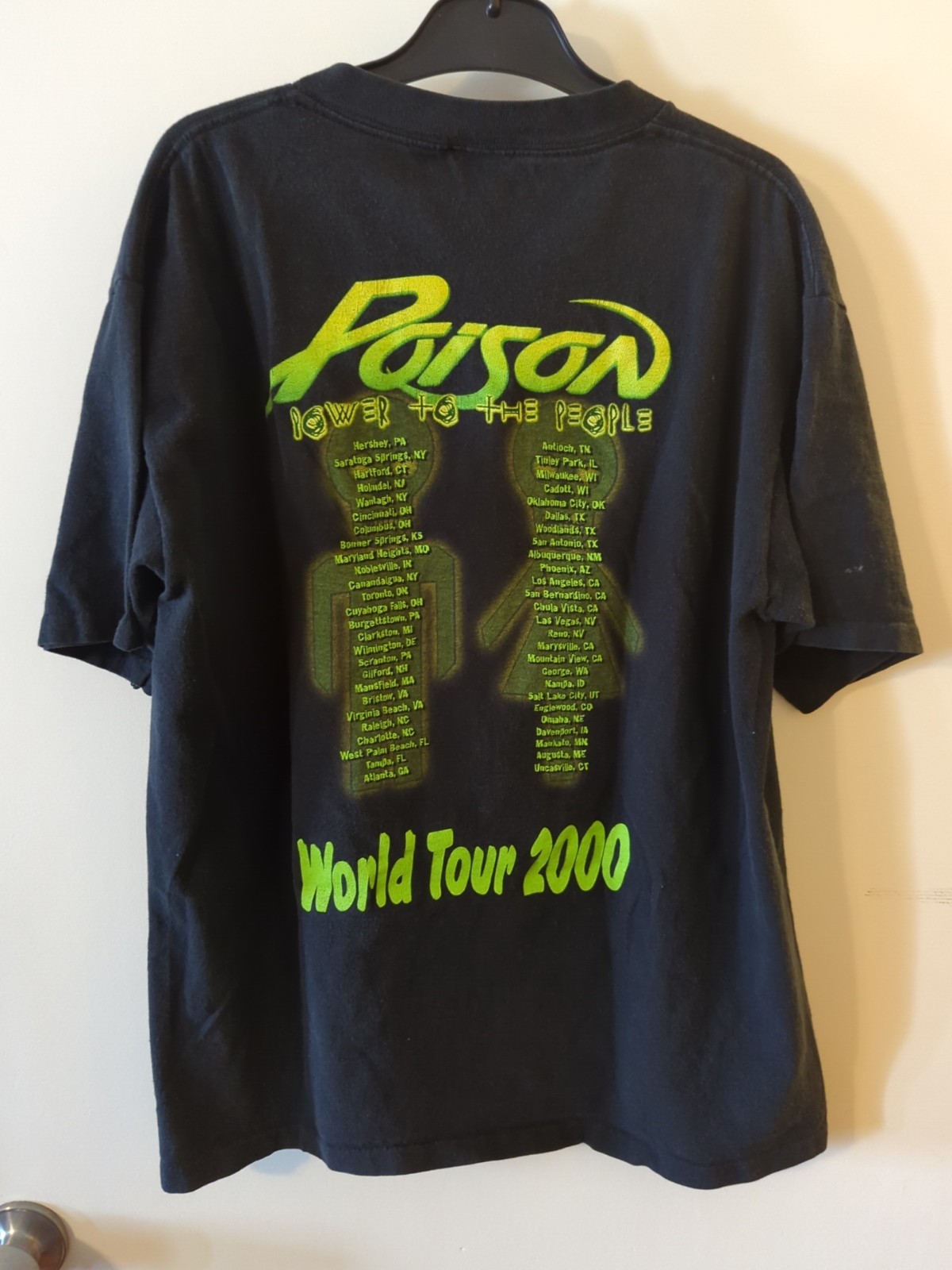 Poison Power To The People World Tour 2000 Black Vintage Concert Shirt Size L