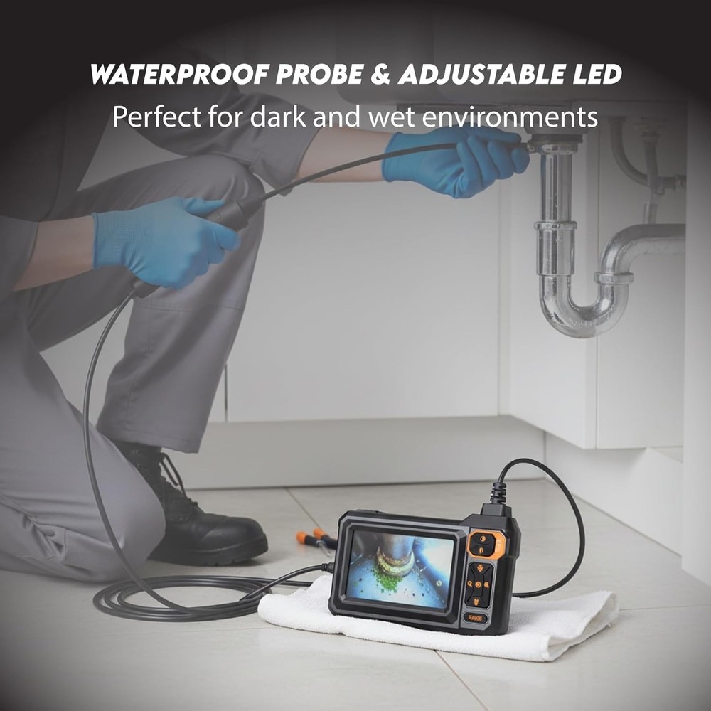 180° Rotating Endoscope with 16.5 FT Cable & 4.3" Display for Precise Inspection