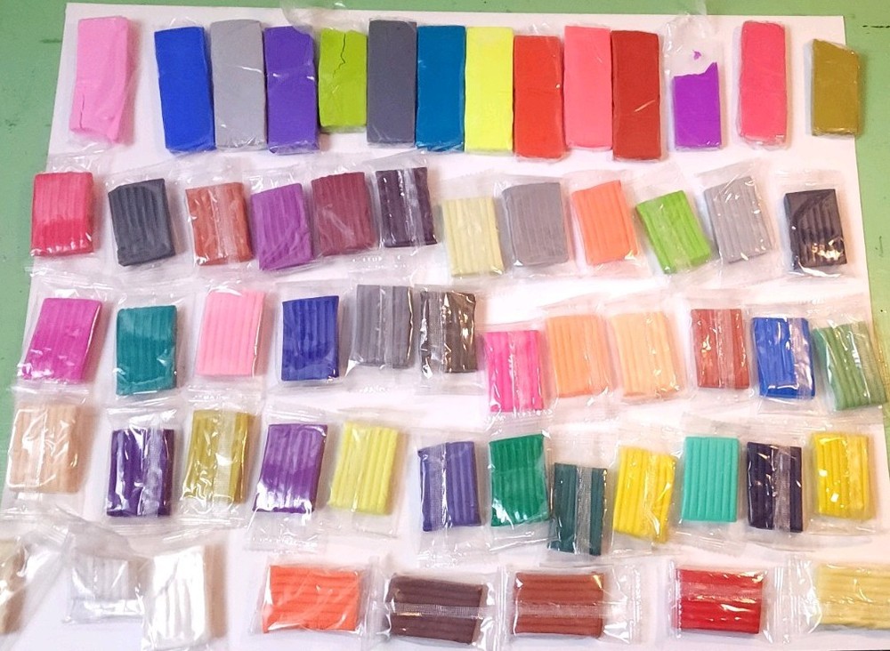 Polymer Clay NEW & USED, Assorted Colors, with Storage Container