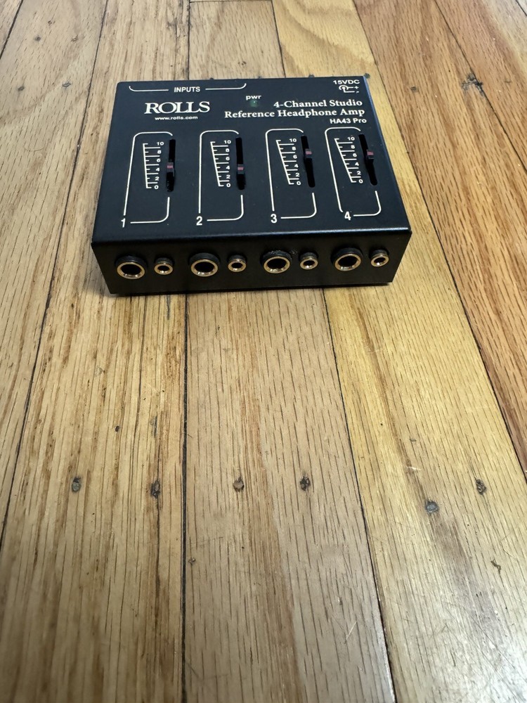 Black ROLLS 4 Channel Studio Reference Headphone Amp HA43 Pro Tested WORKS