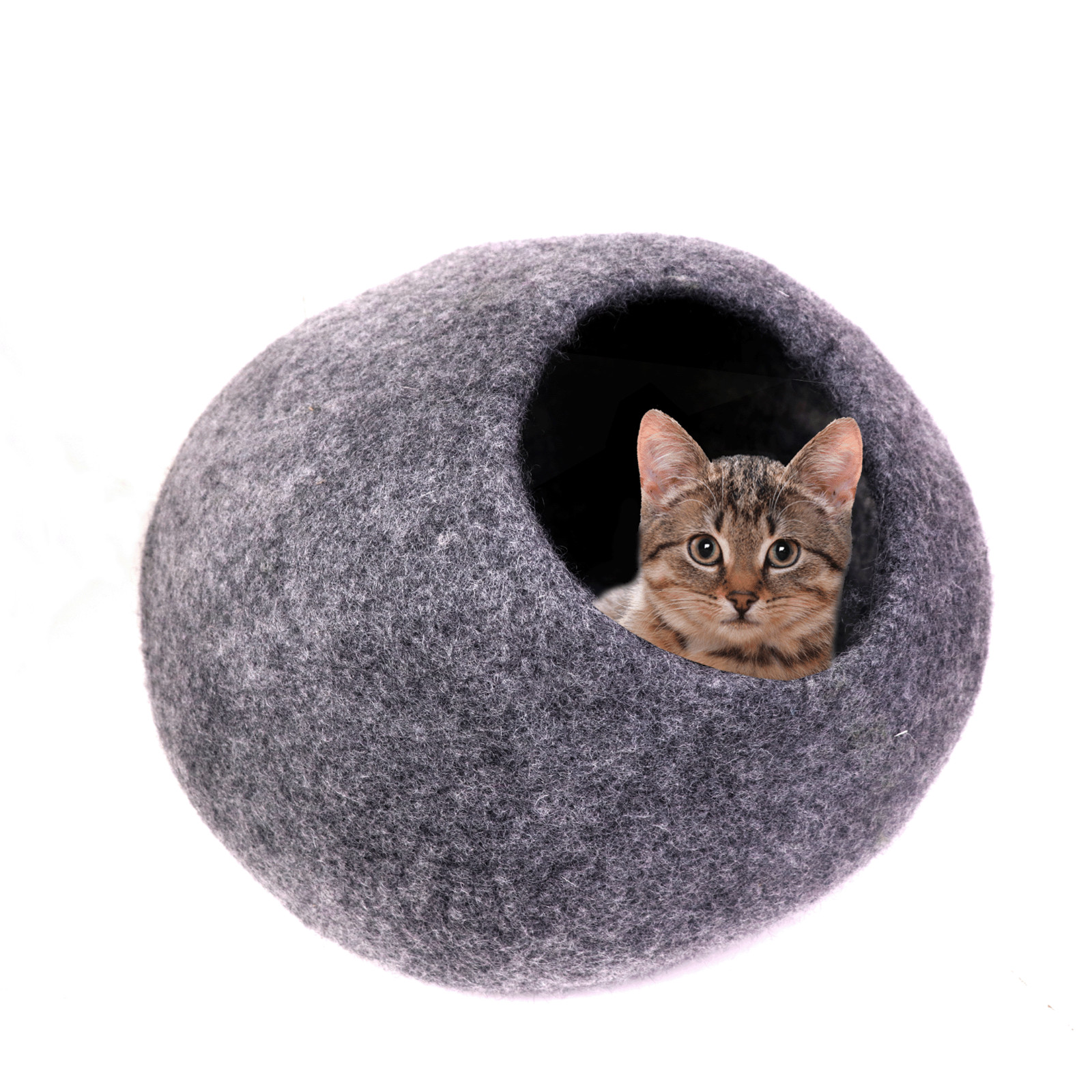 Lamatar1 Felt Cat Cave Comfortable Cozy Cat Home For Pet Handmade In Nepal