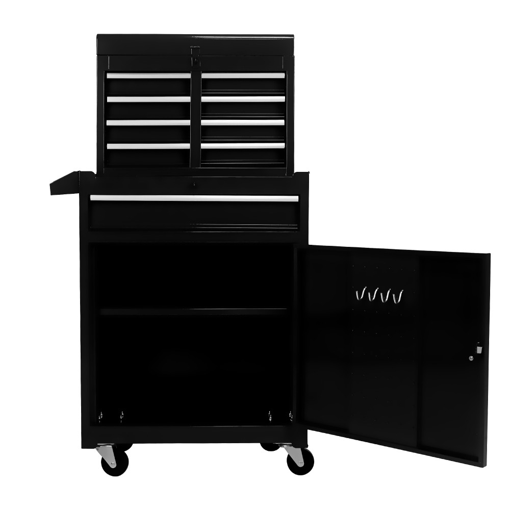5-Drawer Rolling Tool Chest with Lockable Wheels Sliding Drawers Black