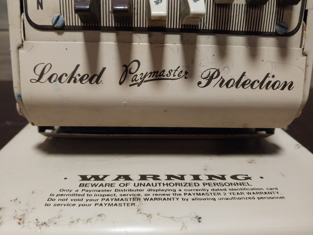 Vintage Paymaster X-550 Check Printer 1950's