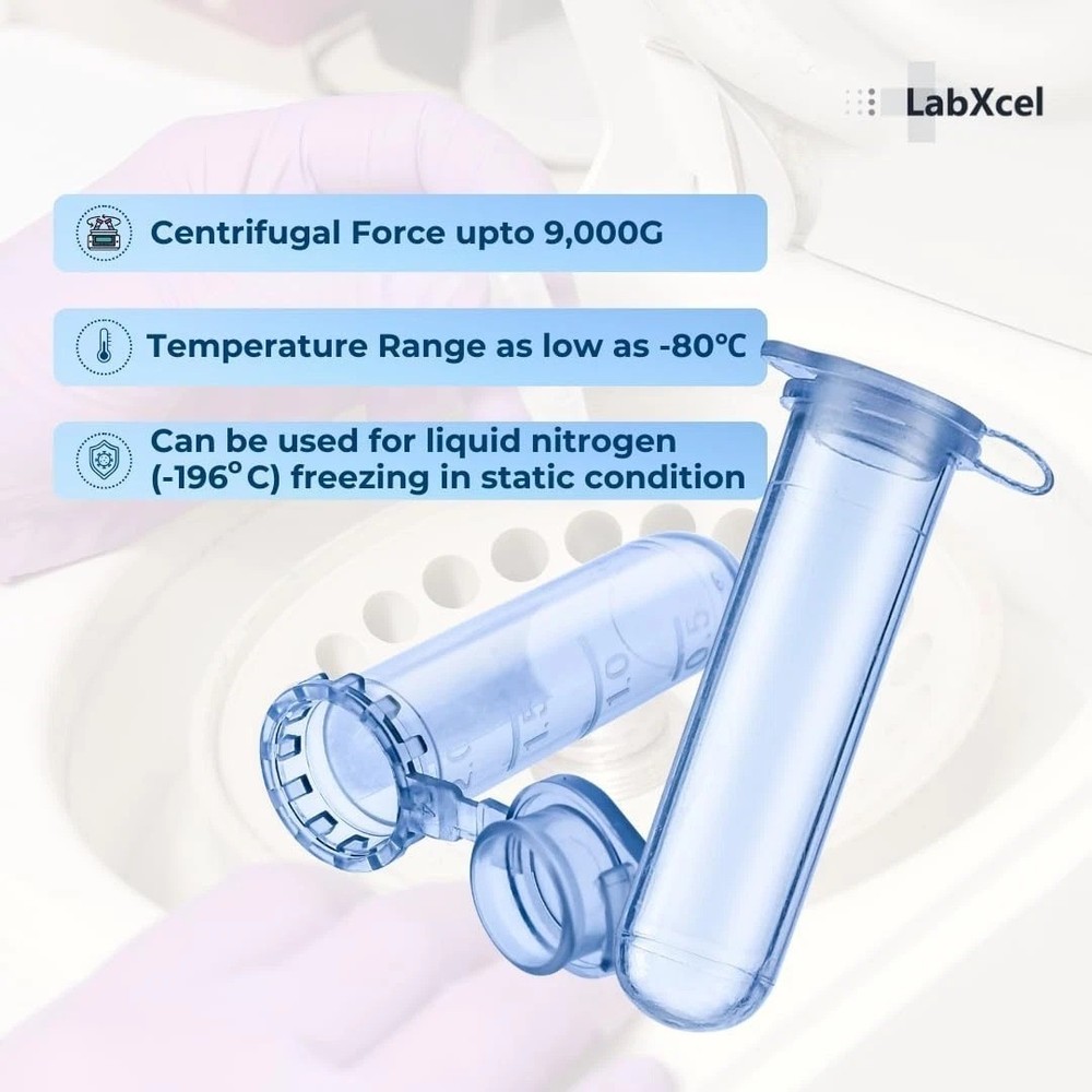 LabXcel Centrifuge Tubes Conical Snap Caps Polypropylene for Labs 2ml - 2000x