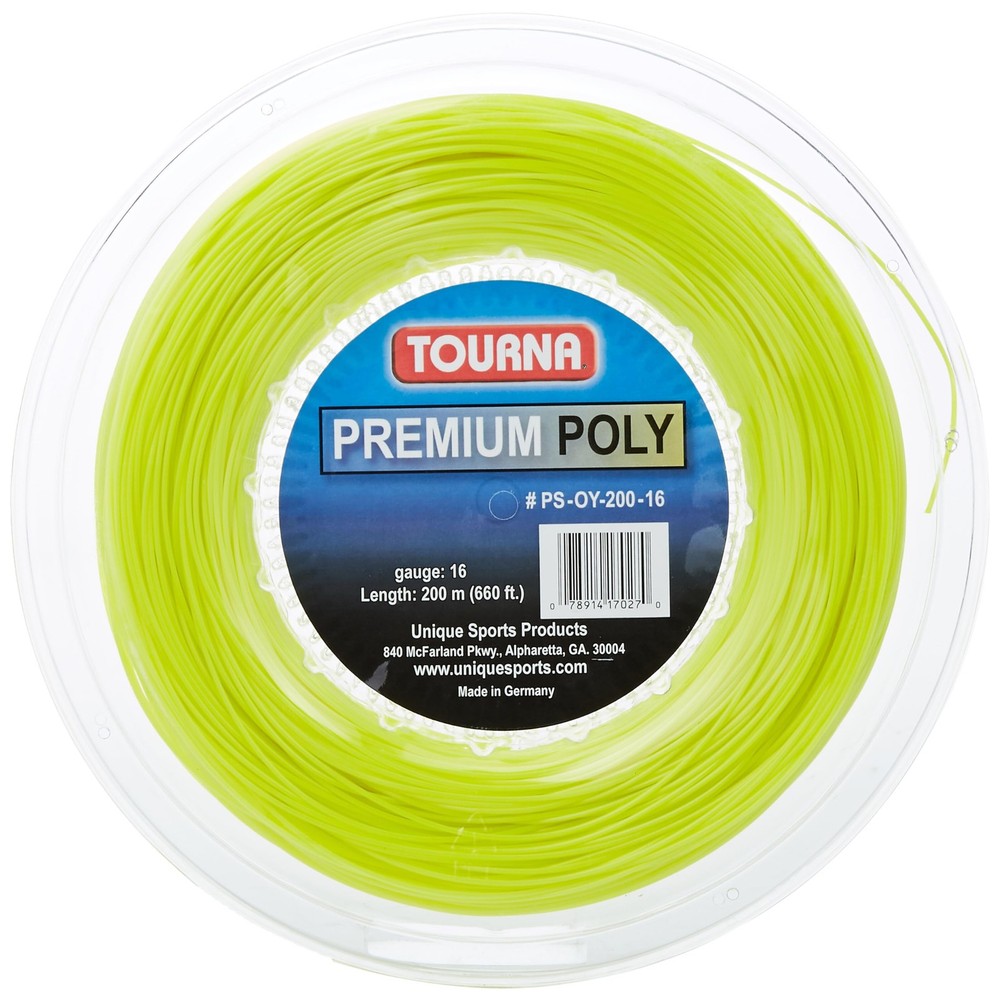 Premium Poly Durable Tennis String, Optic Yellow