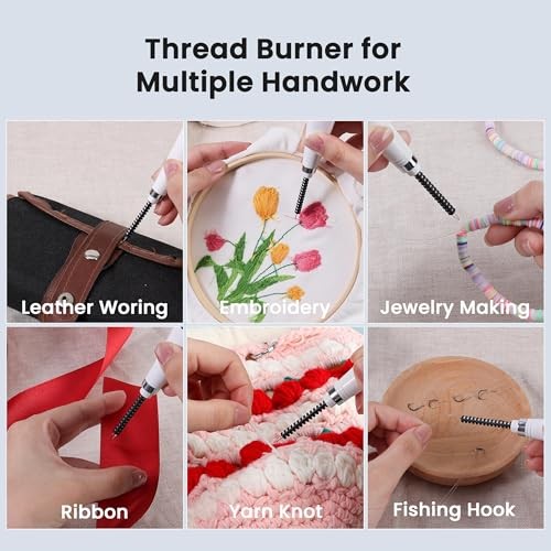 Thread Burner, USB Rechargeable Thread Zapper with LCD Display, Burn White a