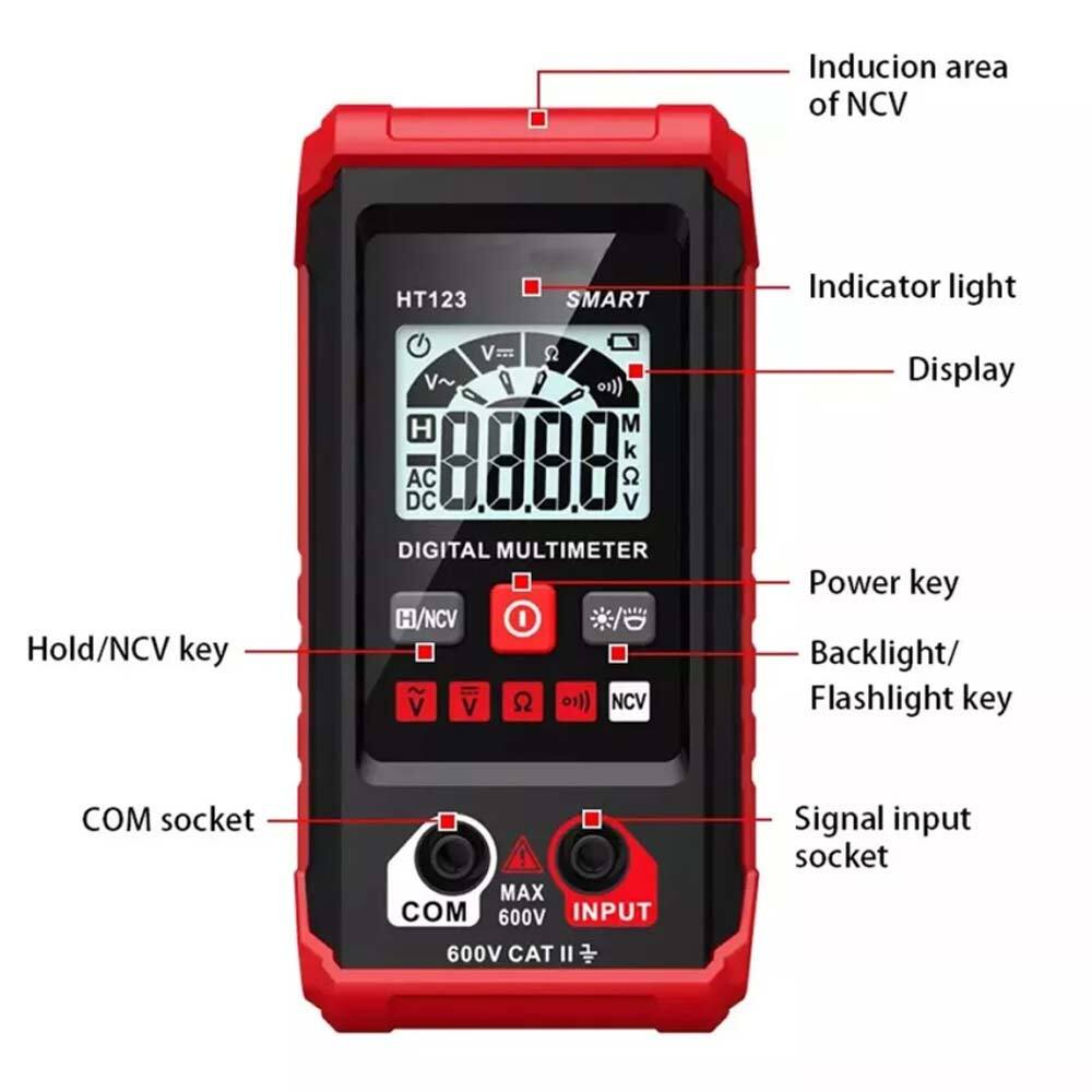 Digital Multimeter,Tm-510 4000 Counts,Smart Measurement,Auto-Ranging Voltmeter