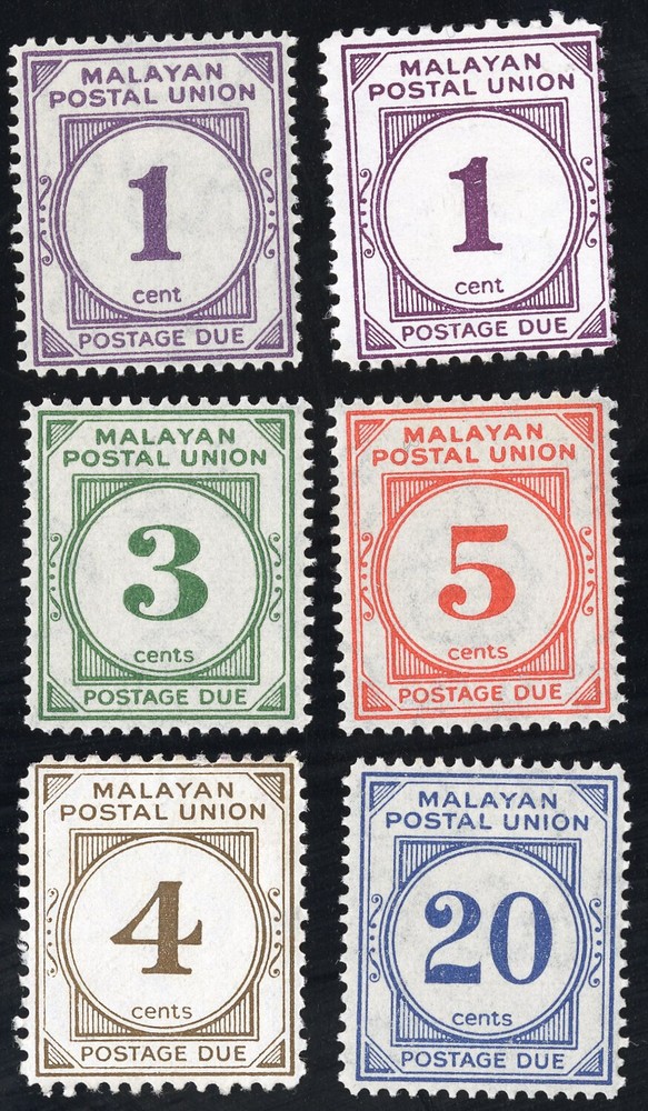 Malaya Stamps # J1-6 MH VF