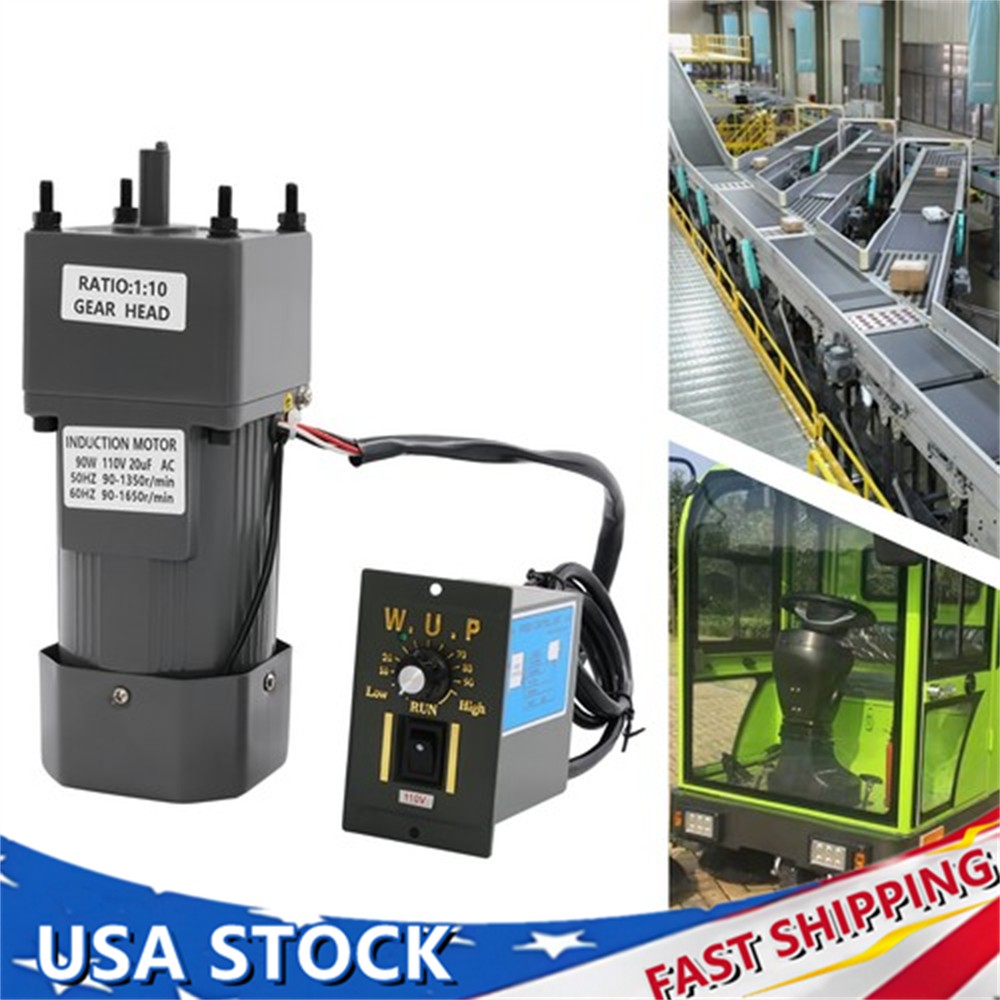 AC Gear Motor Electric Variable Speed Controller Torque 90W 1