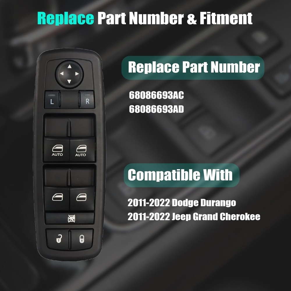 Driver Side Master Power Window Control Switch for 2011–2022 Dodge Durango