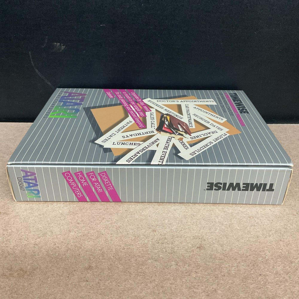 Timewise Atari Home Computers Time Management Program 1982 - Box Only