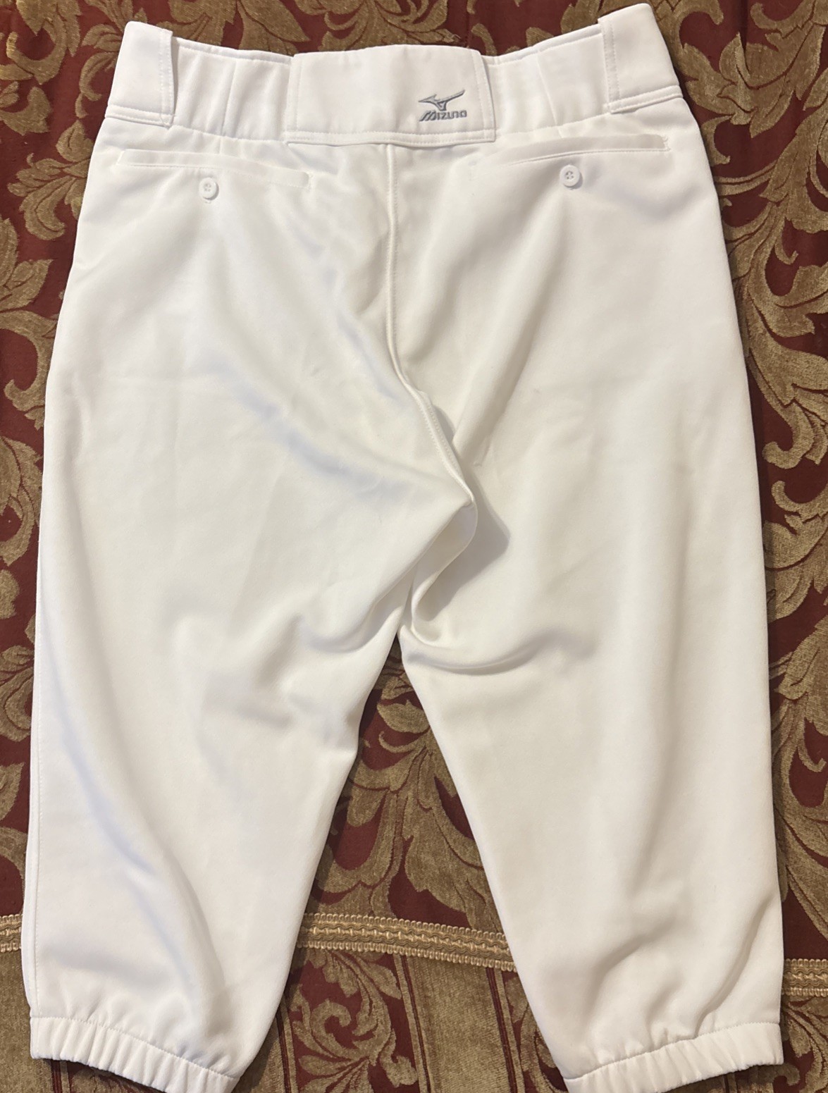 Lot Of 2 MIZUNO Mens Large 17” Inseam White Performance BASEBALL PANTS 1 Practic