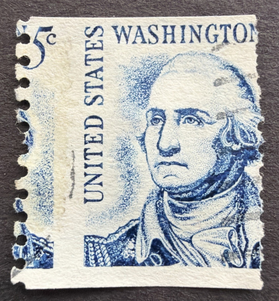 US 1981 Sc# 1304C Used Coil EFO Misperf Error - 5¢ George Washington