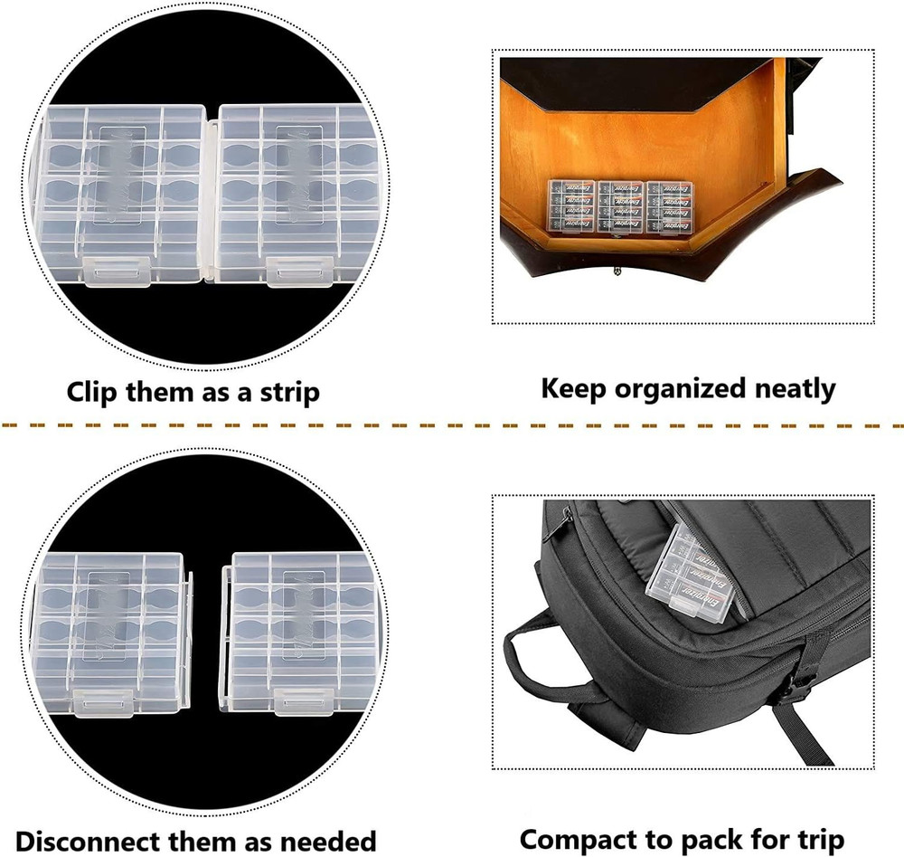 Battery Case AA/AAA Battery Holder Container Compact Portable Organizer Storage