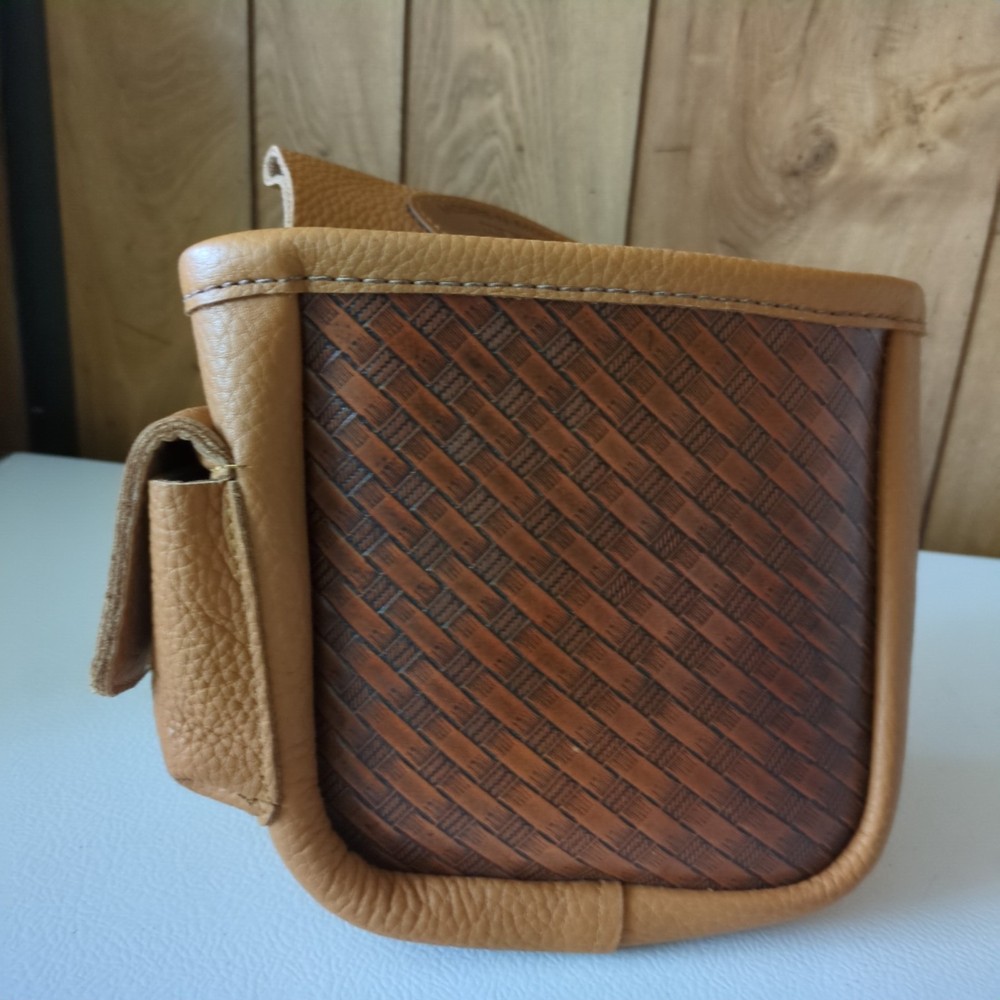 Moore N' Moore Sporting Clays Basketweave Pattern Leather Shotgun Shell Pouch