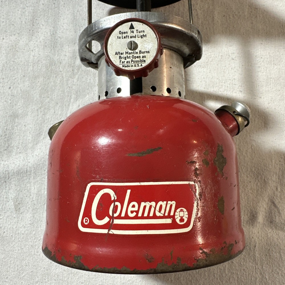 Vintage 5/72 Coleman Model 200A Red Camping Lantern without globe untested
