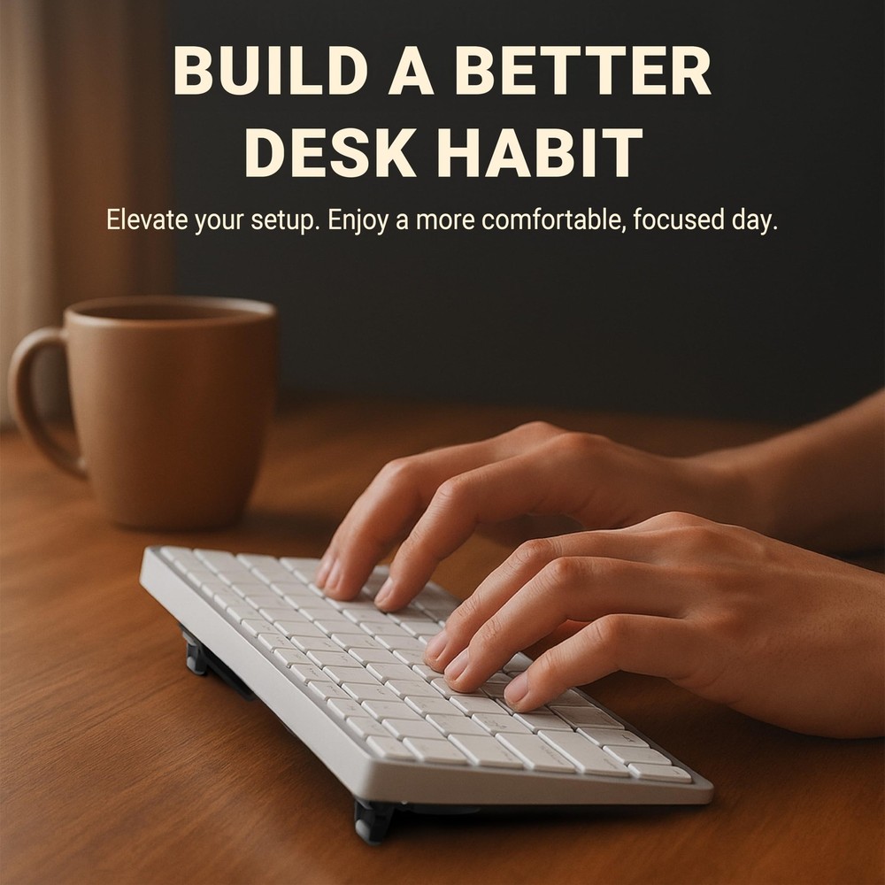 ESC Flip Keyboard Stand for Desk, Compact Tilting Riser with 3 Adjustable Ang...