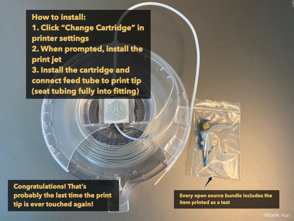 Cube 3rd Generation 3D Systems Printer Open Source Conversion Cartridge Silk PLA
