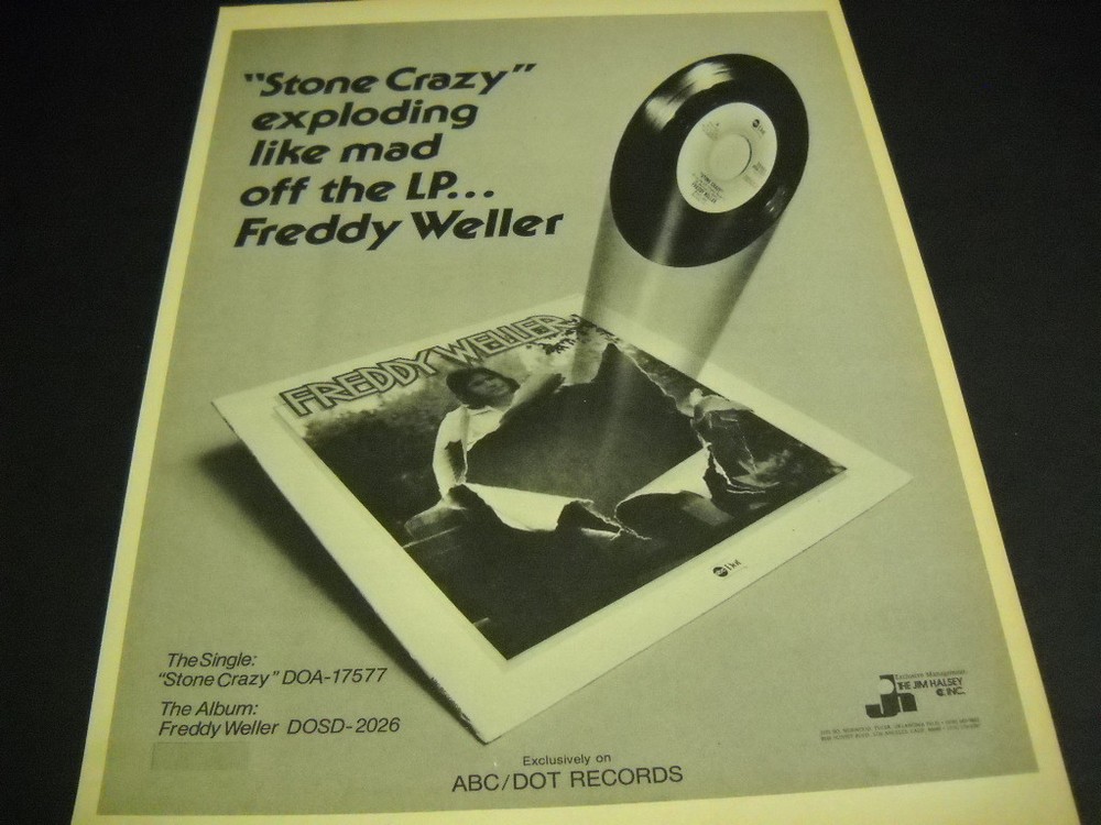 FREDDY WELLER Stone Crazy and exploding Original 1975 PROMO POSTER AD mint cond