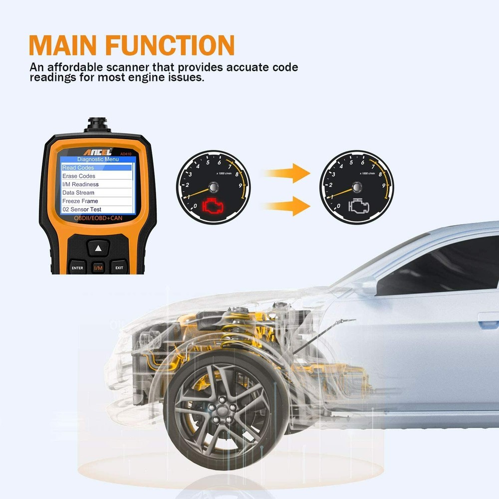 Car OBD2 Diagnostic Scanner Check Engine Light Scan Tool Code Reader Live Data