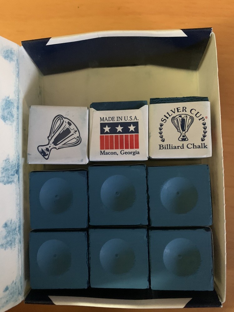 Premium Silver Cup Billiard Chalk, USA only 9 Cubes