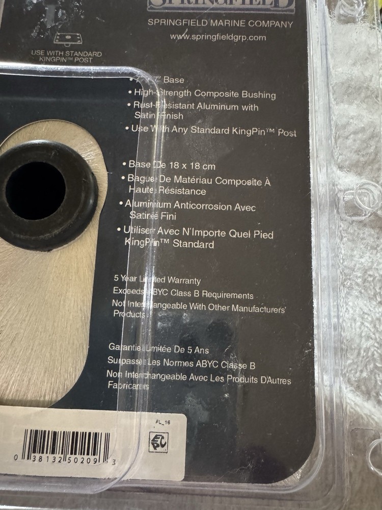 NEW Springfield Deck Base 7” X 7” W/ Composite Bushing