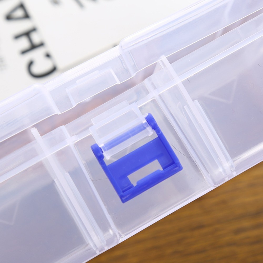 Secure Lockable Plastic Organizer Case with 6 Grids for Small Accessories