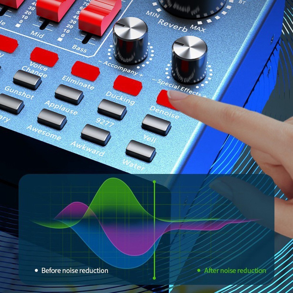 V8K Audio USB External Sound Card Multi Portable Microphone Live Broadcast8292