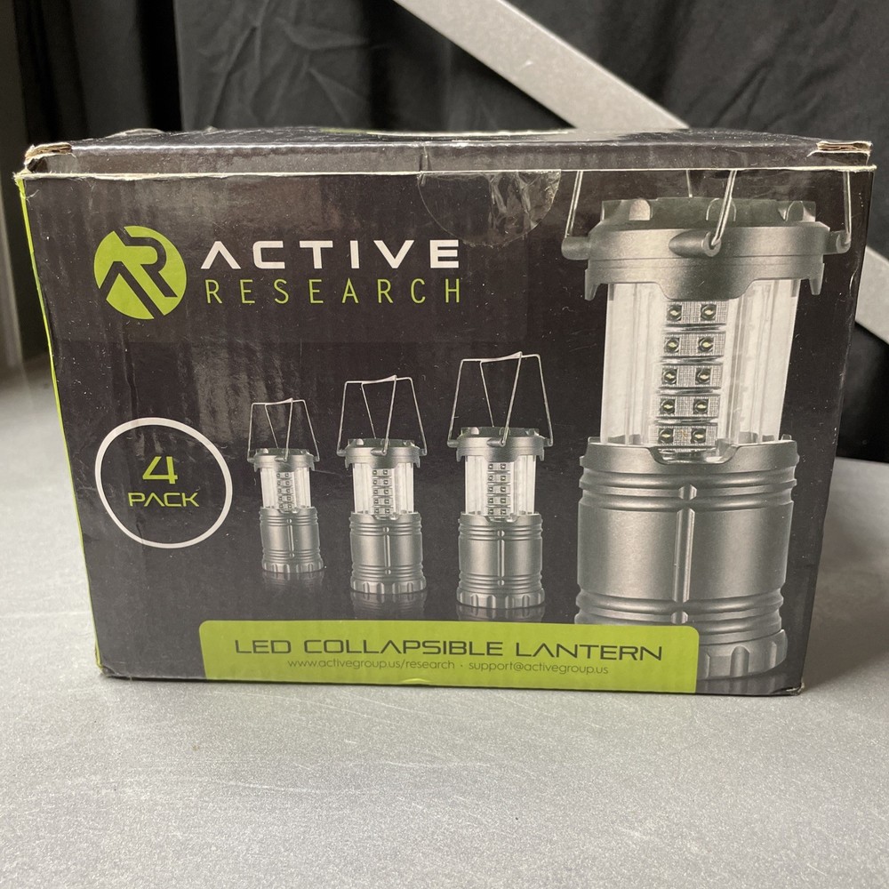 Active Research LED Camping Lights - 4pk Collapsible Battery Powered Lanterns
