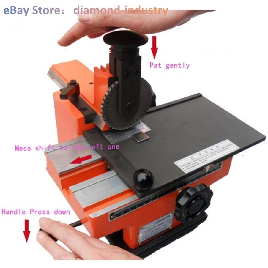 6mm Label Semi-Automatic Sheet Embosser Metal Stamping Printer Marking Machine W