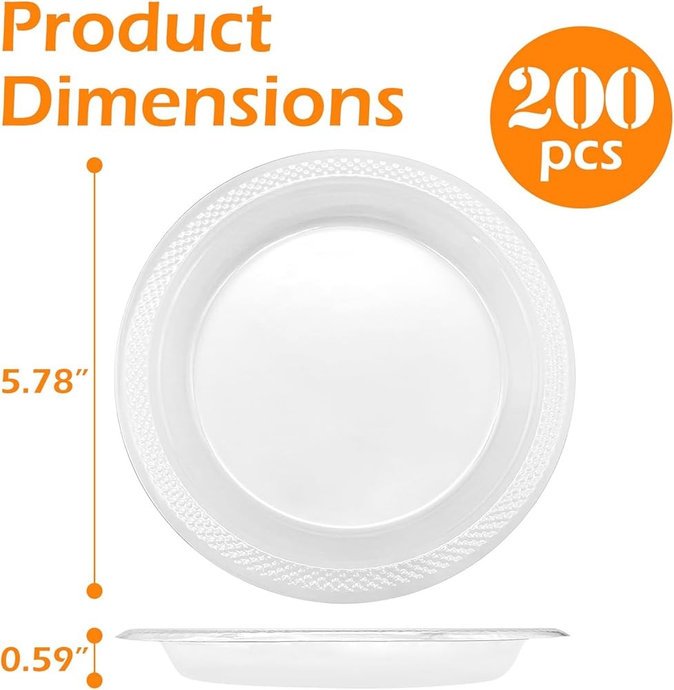6-Inch Clear Plastic Dert Plates Disposable - Small Appetizer Desert