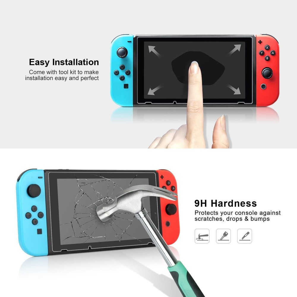 (2 Pack) Nintendo Switch Premium Tempered Ultra Clear Glass Screen Protector