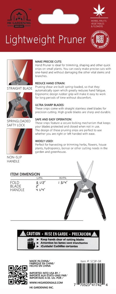 2PCS HK Gardening Fast Precision Pruner Straight Blade