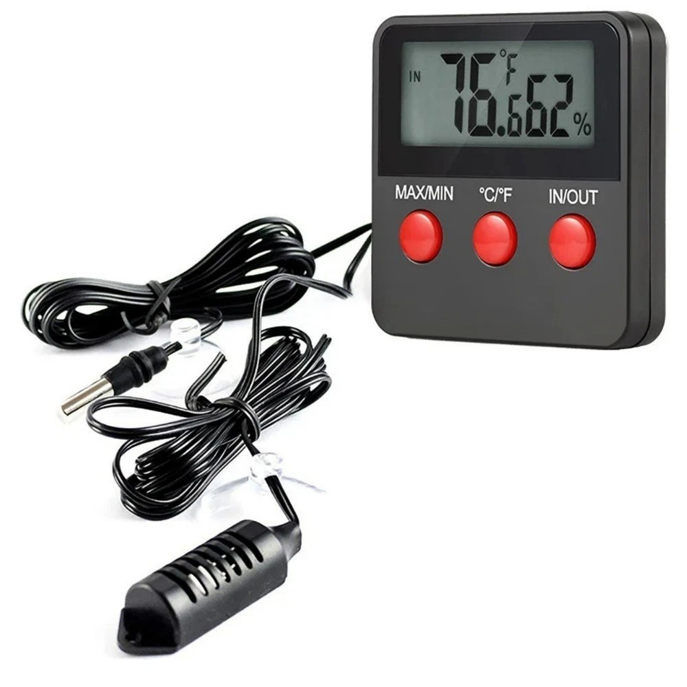 Thermometer Hygrometer Digital with Sensor Probe for Egg Incubator Terrarium