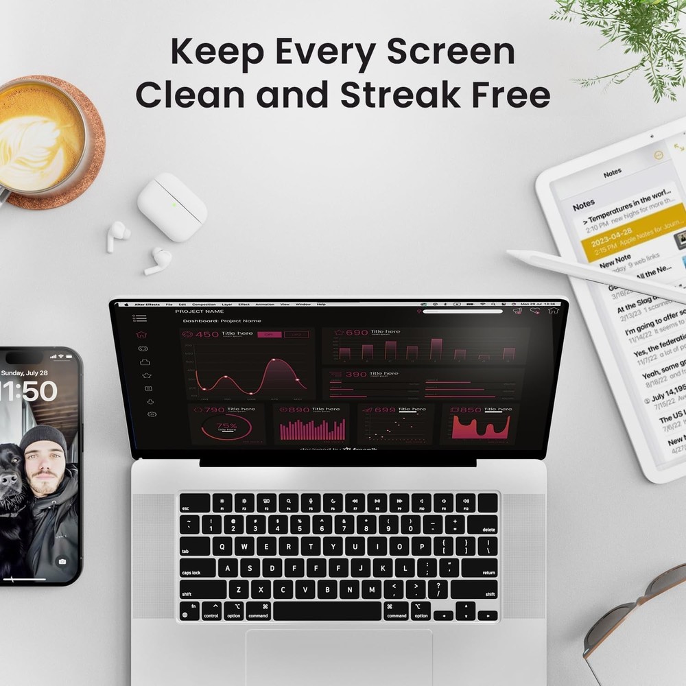 Screen Cleaner Spray - TV and Microfiber Cloth kit,...