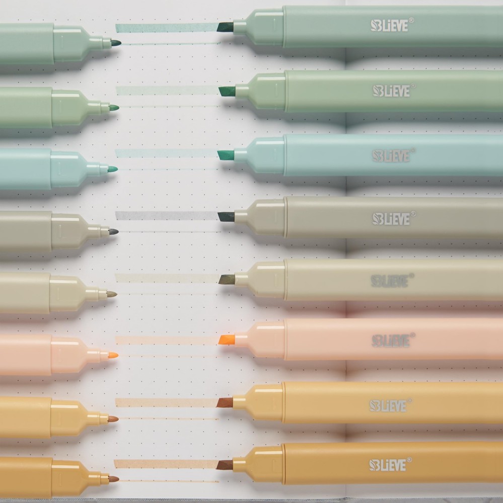 BLIEVE- Aesthetic Bible Highlighters No Bleed Through Assorted BOHO EARTH