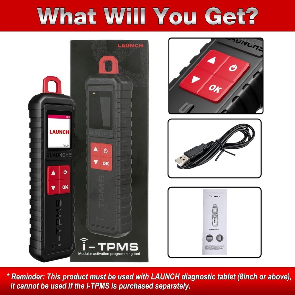 LAUNCH i-TPMS Handheld TPMS Service Tool Work with X-431 Scanner or i-TPMS APP*^