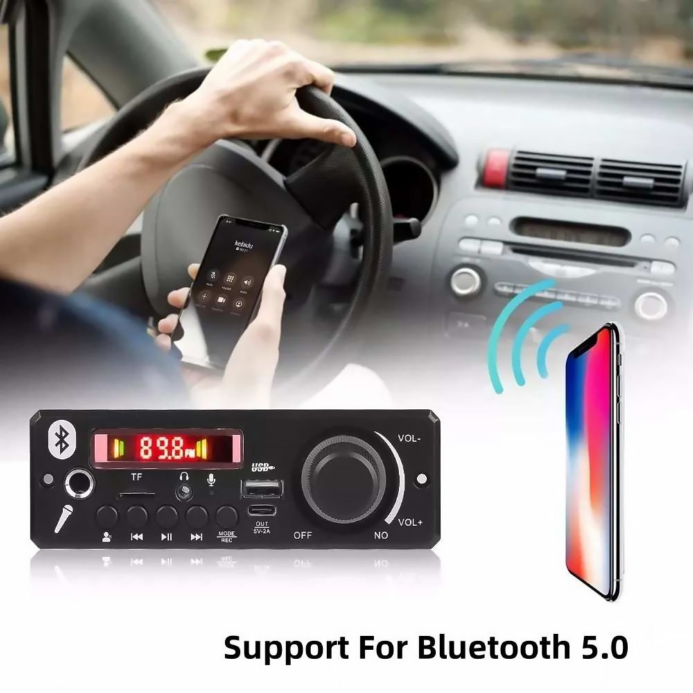 Portable MP3 Decoder 160W Audio Amplifier Bluetooth 5.0 DC12V Audio Equipment