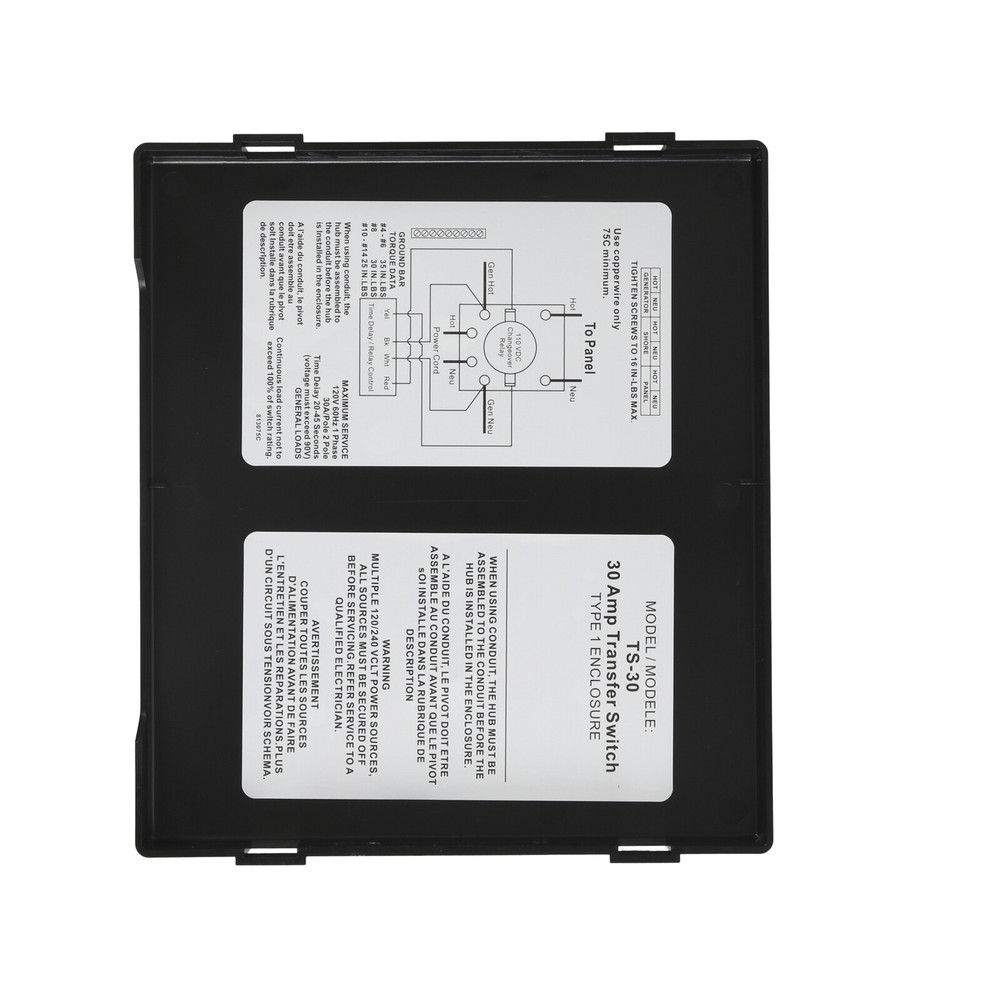 For Inverter TS-30 30 Amp Automatic Transfer Switch Black