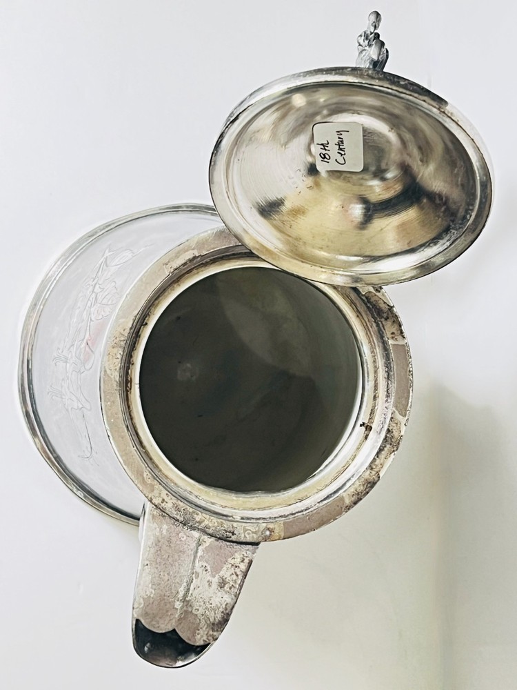 Antique Wilcox Silver Co. Ceramic Lined Silver Pitcher-Circa 1880