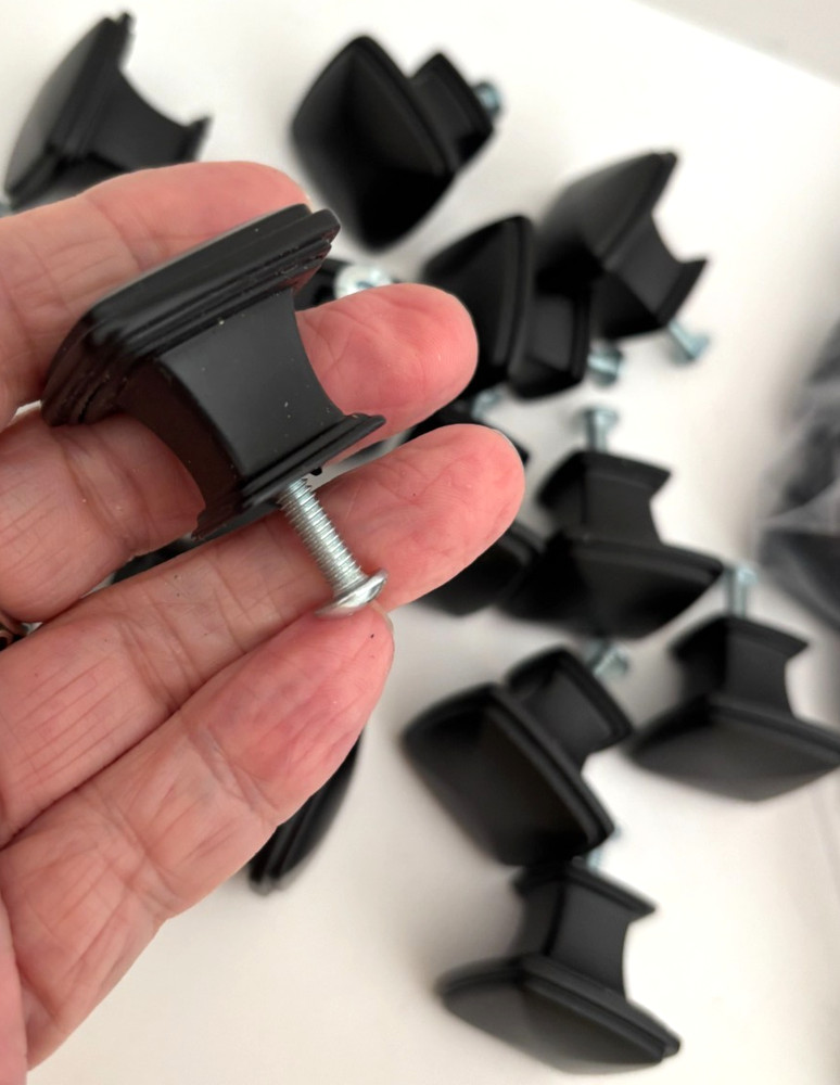 BUY 6-36 Matte BLACK 1.25" SQUARE Metal Drawer PULL KNOBS Cabinet Cupboard Pulls