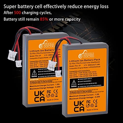 2000mAh PS4 Controller Battery Replacement - 2 Pack for PlayStation 4 DualShock