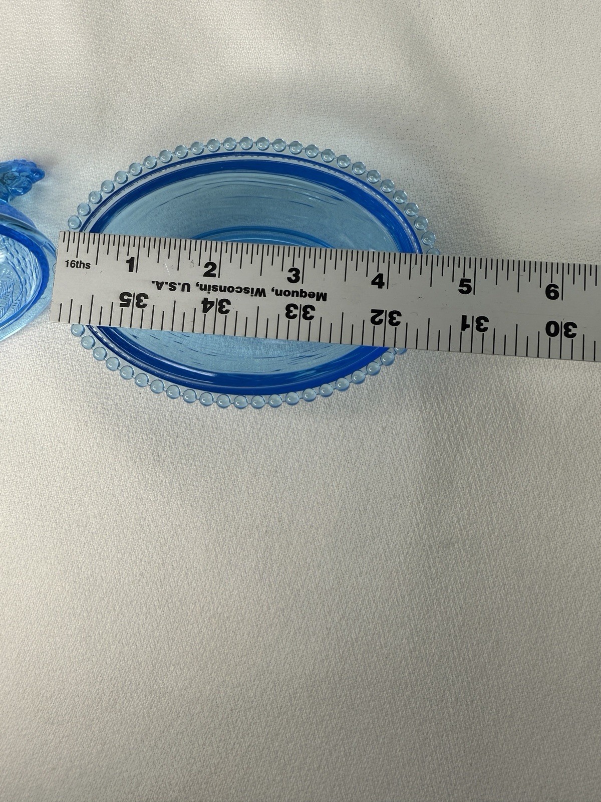 New Production Indiana Style Acrylic Plastic Hen On Nest Chicken Dish (Blue)