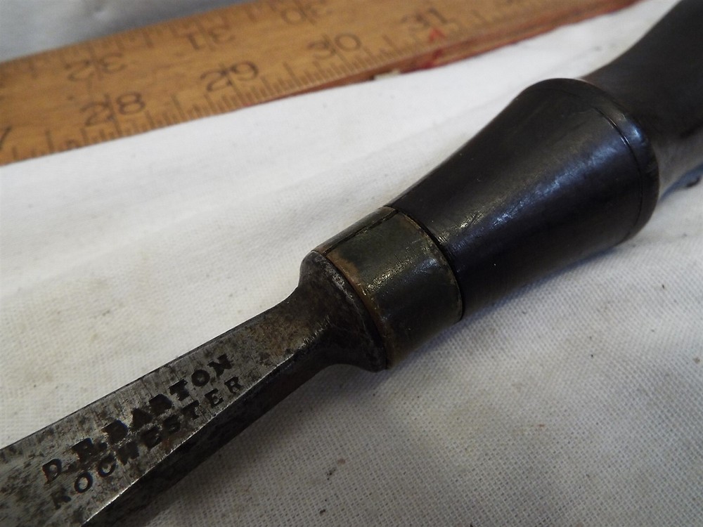 Nice Antique D.R. Barton 1" Gouge Carving Chisel Carpentry Woodworking Tool