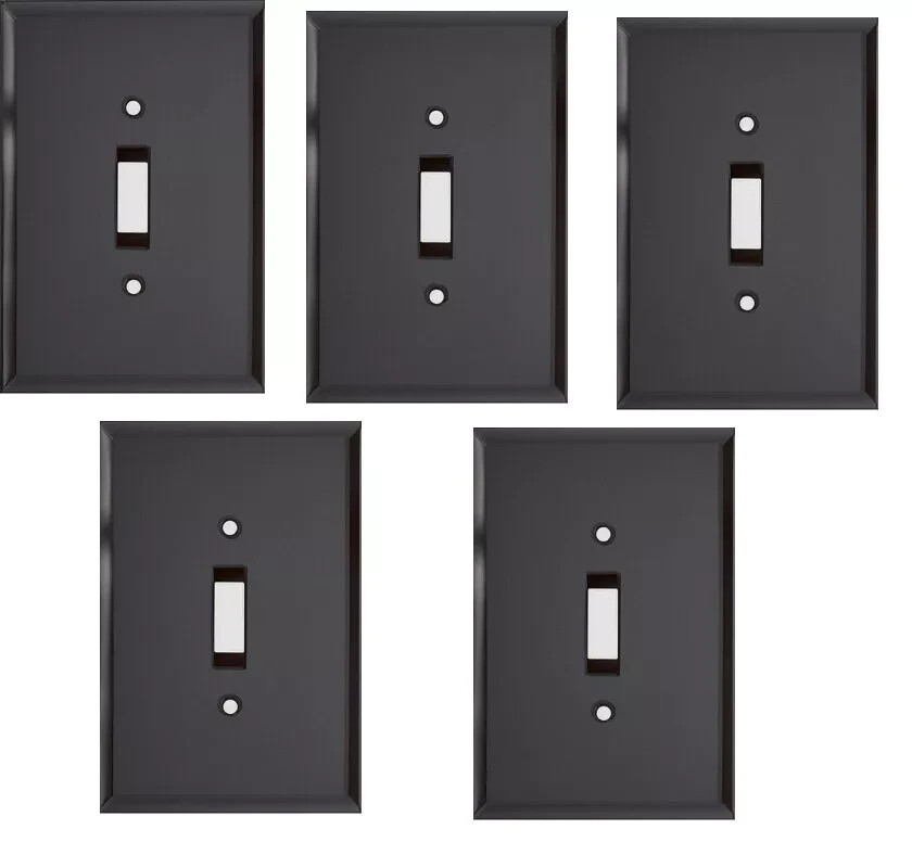 (5) Plastic Single Gang Switch Wall Plate BROWN SG Toggle